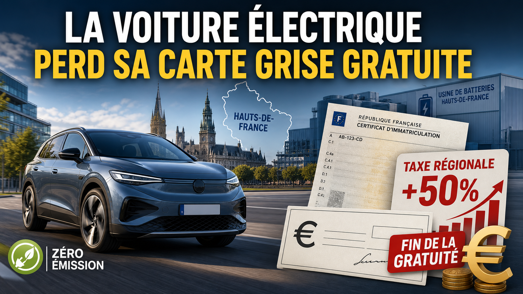 Voiture électrique : carte grise gratuite, c’est fini partout en France